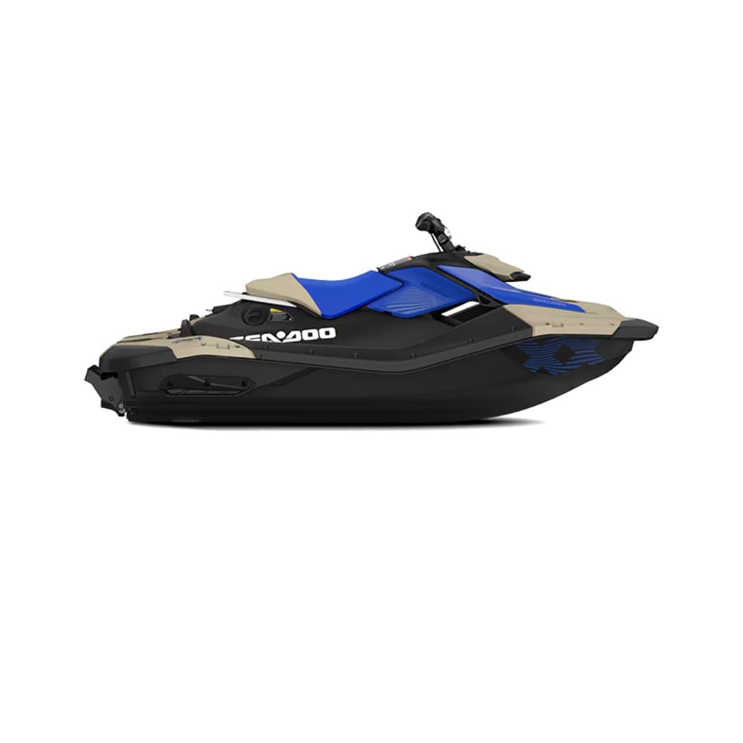 white---dragon-red sand---dazzling-blue
The original show stopper – the Sea-Doo Spark Trixx for 1 brings unique features like a 1-up Freestyle seat, extended variable trim system with Trixx Mode, step wedges and adjustable handlebar riser that makes pulling off unique aquatic acrobatics so easy and fun, you'll never want the show to end.